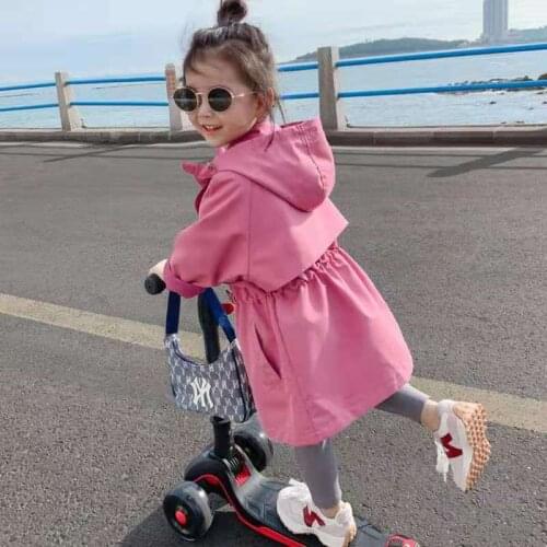 Girls' Autumn Clothes New Childrens Korean Version Of The Windbreaker Jacket Baby Foreign Style Coat Skirt