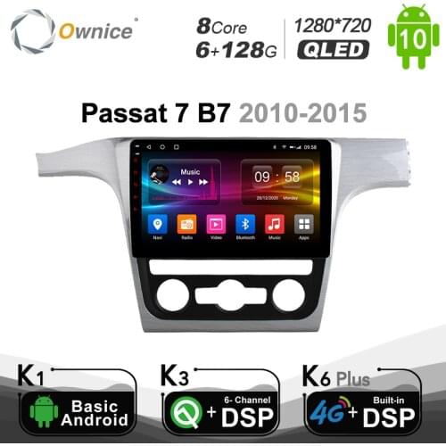 Ownice Android 10.0 Octa Core 10.1" Car Auto Radio Player For Volkswagen passat 7 B7 2010 -2015 GPS Navi 4G DSP 6G+128G 1280*720