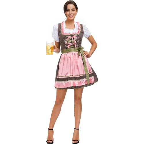 Plus Size Womens German Dirndl Dress Traditional Bavarian Beer Girl Oktoberfest Costumes