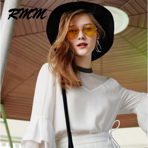 RMM brand High quality pilot sunglasses HD unisex Fashion Mirror sunglasses yellow night vision glasses for men women