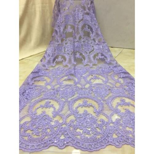 Luxury flower french net lace fabric with sequins SYJ-102410 french embroidered lace with super quality