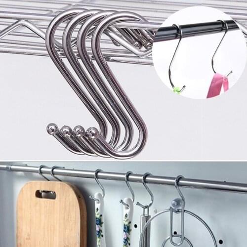 Bathroom S Shaped Hook Stainless Steel Storage Hook Cabinet Wardrobe Organizer Clothing Sundries Hanger Home Kitchen Accessories
