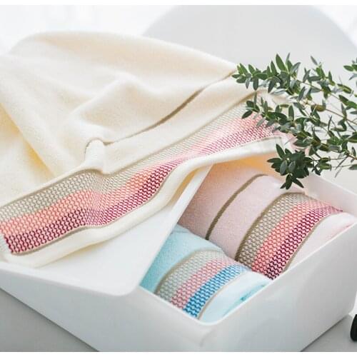 Satin towel thickening adult plain household beach towels supermarket gifts wholesale 70*140 pure cotton bath towels 2pcs