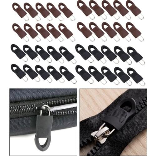 10x Detachable Zip Fixer Replacement Zipper Tags Repair Pull Tab Repair Handle for Clothing Bags DIY Craft