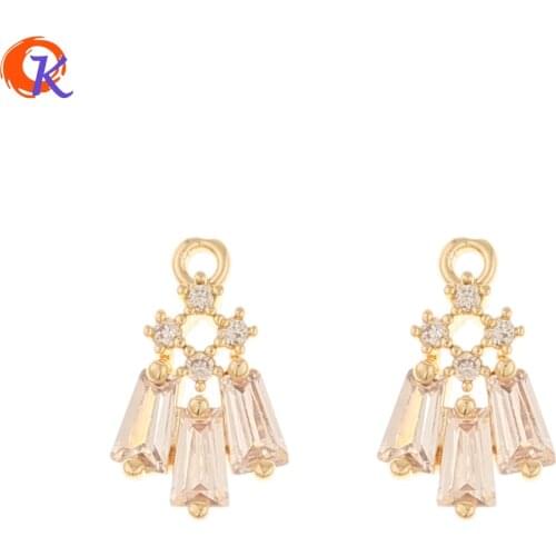 Cordial Design 50Pcs 9*15MM DIY Jewelry Making/Hand Made/Pendant/Jewelry Accessories/Cubic Zircon Charms/Earring Findings