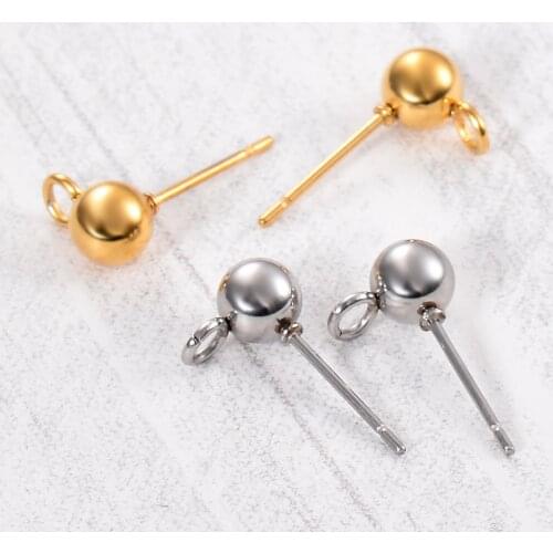 20pcs/lot High Quality balls Stainless Steel Stud Earring for DIY Jewelry Making for Women Best Friends Gift