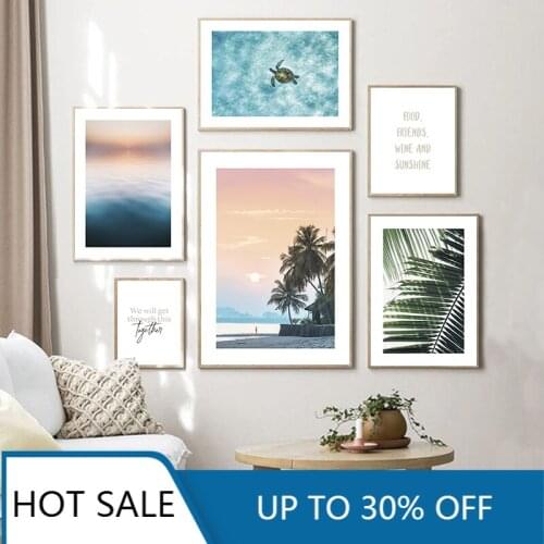 Scandinavian Wall Art Canvas Painting Posters Prints Ocean Waves Sea Landscape Brown Nordic Aesthetic Home Decoration