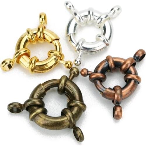 10pcs Copper Sailor Clasps Connector Fit Charm Bracelets End Clasps DIY Jewelry Making Findings Round Clavicle Necklace Clasp