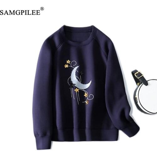 Womens Sweatshirt 2021 Korean Cotton Oversized Hoodies And Sweatshirts Oversize Blue Sweatshirt With Hood Cotton Hoodies Women