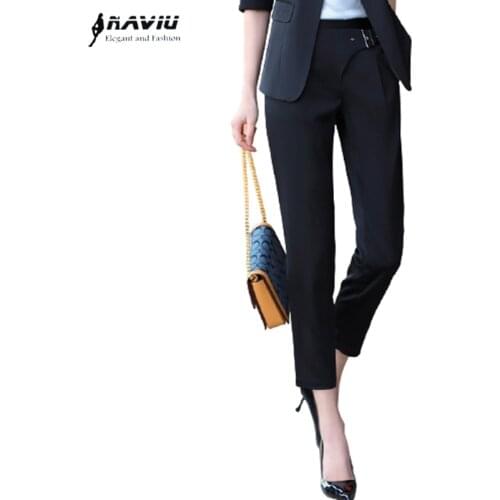 Ankle-Length Pants Women Professional Slim Black Temperament High End Pencil Trousers