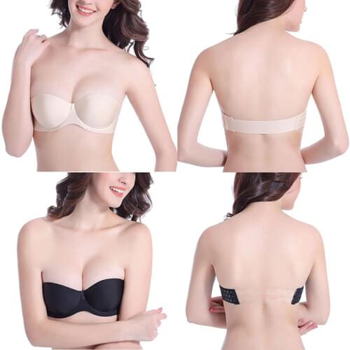 1Pc Invisible Bras Bralette Underwear Wedding Brassiere Underwired Back Nude Bras Sexy Women Push Up Strapless Bra Gathering