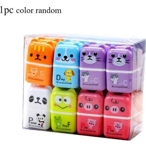 1Pc Roller Eraser Cute Cartoon Rubber Students Stationery Material For Kids Gifts School Office Correction Supplies Random Color