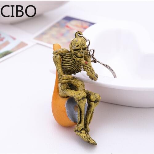 2019 New Halloween Decoration Pendant sitting Skeleton Keychain Beautiful Holiday Gift for Kids