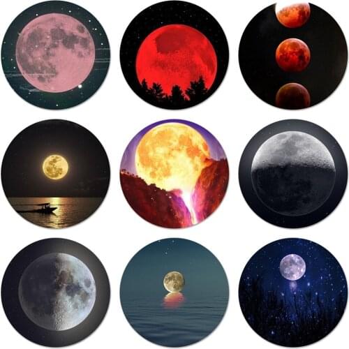 58mm Path to full moon Space Star Badge Brooch Pin Accessories For Clothes Backpack Decoration gift