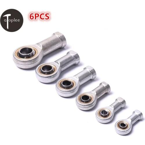 6PCS M5 M6 M8 M10 M12 M16 Female Machinery Ball Bearing Fish Eye Rod End Joint Bearing Left Internal Thread Bearing