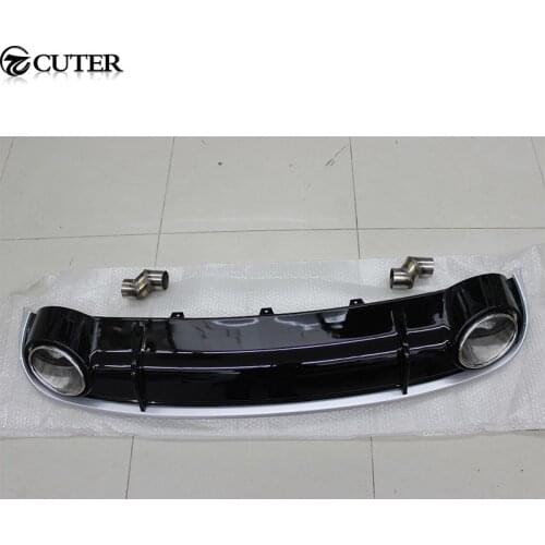 A4 B8 RS4 Style PP Rear Bumper Lip Diffuser Exhaust pipes For Audi A4 RS4 09-12