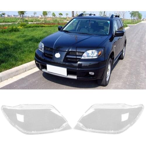 CAPQX 2PCS For Mitsubishi Outlander 2004-2006 Front Headlamp Headlight Lamp cover Lampshade Waterproof Bright Lamp Shade Shell