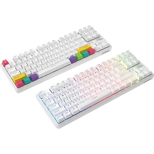 CC-C K870t 87 Keys Rgb Mechanical Keyboard Wireless Bluetooth + Type-c Dual Mode Mechanical Switch Gaming Keyboard For Pc