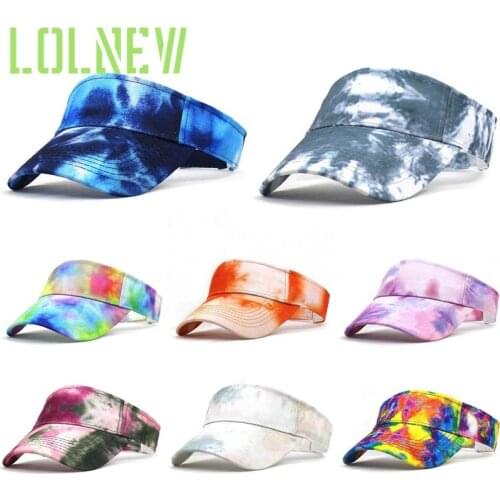 Tie-dye Color Summer Sports Sunscreen Empty Top Hat Adjustable Ladies Outdoor Sunshade Cap
