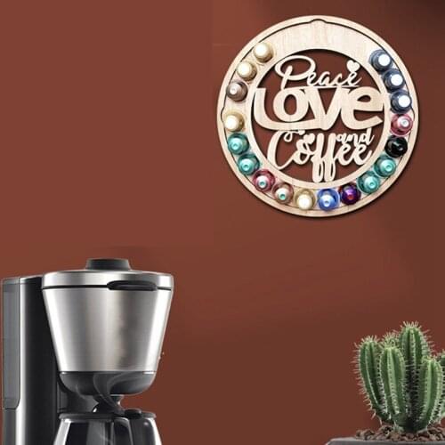 Wooden Coffee Capsule Holder Retro Coffee Pod Rack Wall-Mounted Coffee Capsule Dispensing Tower Stand
