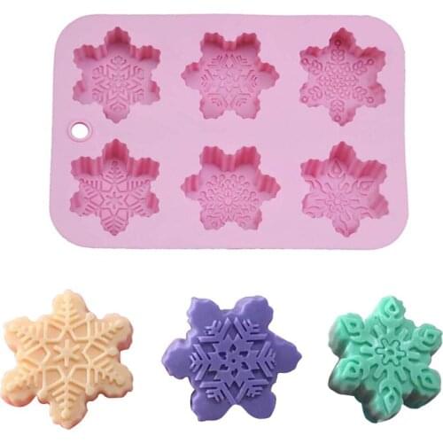 Shape Christmas Snowflake Silicone Cake Soap Mold DIY Handmade Pudding Chocolates Candle Jellies Aromatherapy Stone Amicably