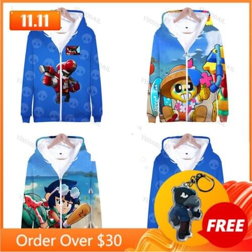 POCO Browling Boys Girls 3D PRIMO MORTIS Thin Hoodie Crow Spike Leon Shelly Hoodie Kids Game Anime Star, Hoodie Birthday Gift