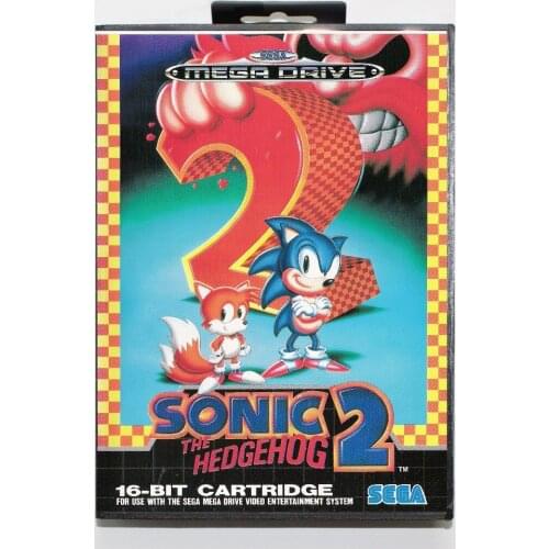 Sonic 2 16 bit SEGA MD Game Card With Retail Box For Sega Mega Drive For Genesis