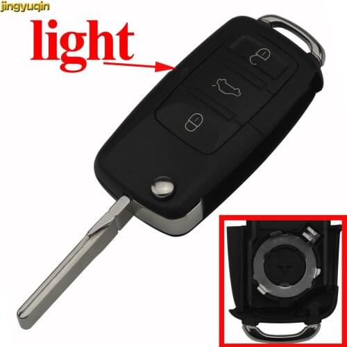 Jingyuqin 10PCS for VOLKSWAGEN VW Touareg Switchblade Flip Case FOB 3+1 Panic 4 Buttons Flip Folding Remote Car Key Shell
