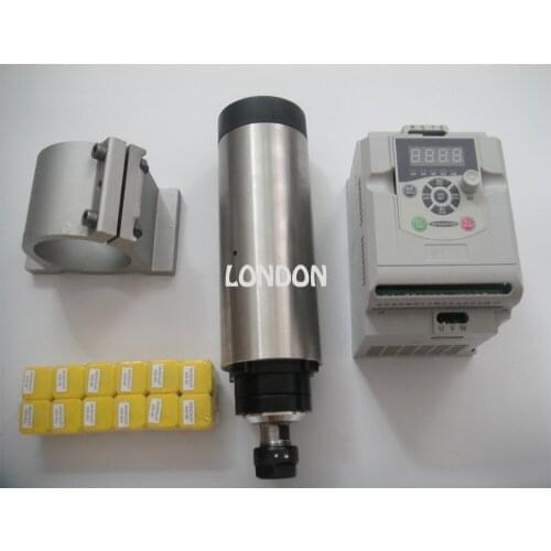 CNC spindle kit ER20 2.2KW air cooling spindle + 1 pieces 2.2KW VFD inverter+ spindle support+ ER20 collets