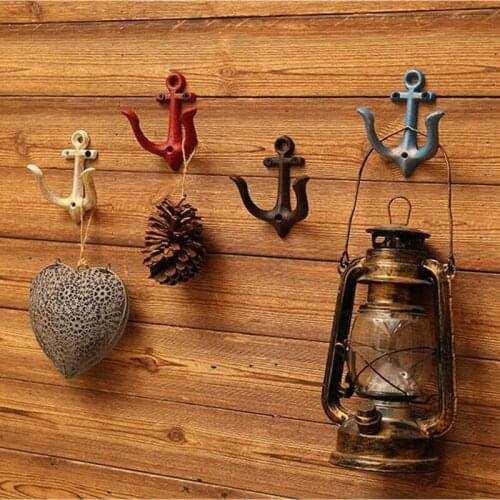 Creative Metal Anchor Rack Clothes Key Hat Wall Hook Hanger Door Wall Mounted Crafted Classic Antique Cast Iron