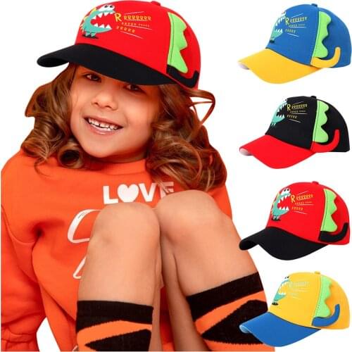 Summer Children Kids Boys Girls Hats Fashion Cartoon Dinosaur Sun Hat Baseball Trucker Caps Kawaii Accessories Kids Hats Caps