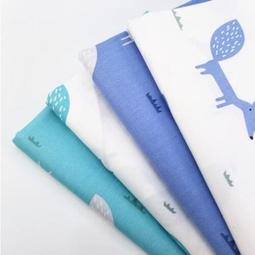 Cute Fox Printing Cotton Patchwork Twill Fabric DIY Sewing Quilting Handmade Home Textile Bedding Cushion Pillow Material Cloth