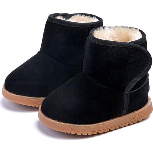 Fashion Children Winter Boots Baby Boys Girls Leather Snow Martin Boot Kids Super Warm Boot with Plush Shoes Children Snow Boots