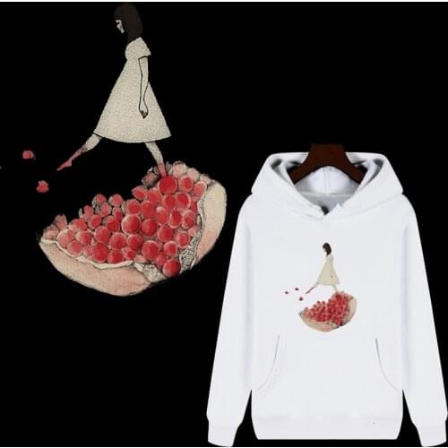 Fashion Girl Iron On Heat Transfers Cute Beautiful Girl Cartoon Stripe On Clothes Iron Patch Summer Style Ironing Stickers