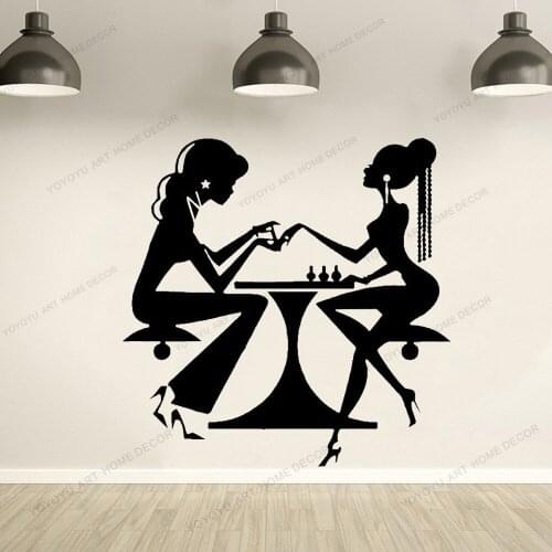 Wall Decals Beauty Salon Nail Art Manicure Vinyl Decal Interior Decor Sticker Hairstyle Woman Hairdressers Appliances yw-88