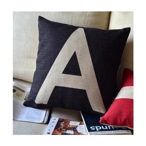 Word A cotton linen throw pillow cover pillowcase No Core