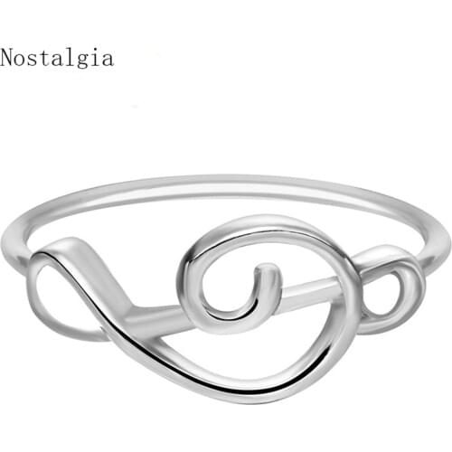 Nostalgia Treble Clef Music Note Womens Knuckle Ring Party Tops Man Jewelry Accessories