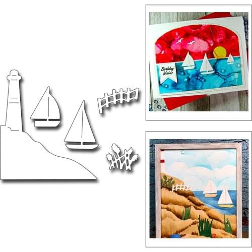 2021 New Lighthouse and Sailboat Metal Cutting Dies For Mould Cut Craft Making Card Paper DIY Decoration Scrapbooking No Stamps