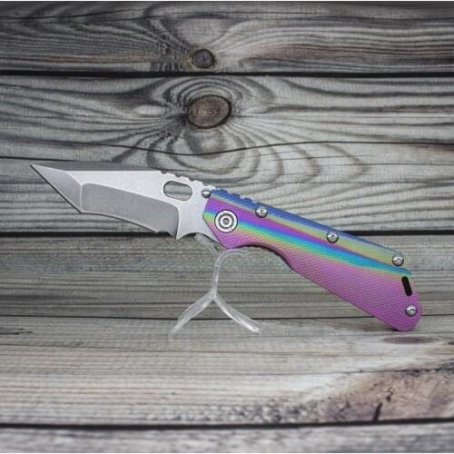 EVIL EYES Custom Folding Knife Strider SMF #28 Personality Titanium Handle Tanto M390 Blade Outdoor Pocket EDC Tactical Tools