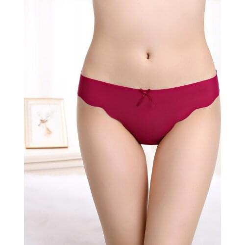 Large size solid color one-piece seamless womens underwear sexy lace thong fat sister soft cotton low waist underwear