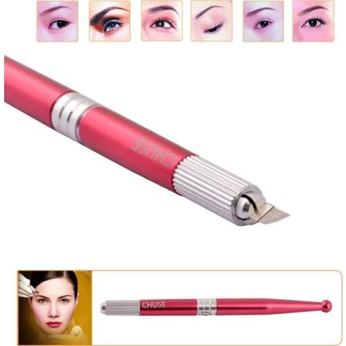 Wholesale 10pcs/lot Chuse M5 Top Quality Aluminum Permanent Eyebrow Makeup Manual Tattoo Pen Red with Retail Box Free Shipping