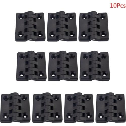 40x40x8mm Robust Door Butt Hinge Hardware Tool 10Pcs Black Nylon Plastic Butt Hinge for Wooden Cabinet Drawer Jewelry Box