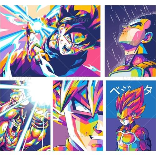Dragon Ball Japanese Anime Oil Art Poster Goku Canvas Painting Wall Decoration and Prints Kids Room Decor Mural Cuadros