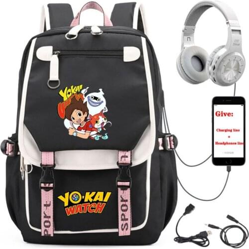 Anime Yo-kai Watch backpack Unisex Travel Backpack student School book Bag USB Charging teenagers Laptop packsack
