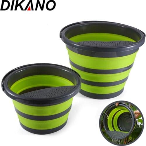 Collapsible Bucket with Drain Board & Handle Multipurpose Folding Washing Up Water Container for Outdoor Camping Hiking Fishing