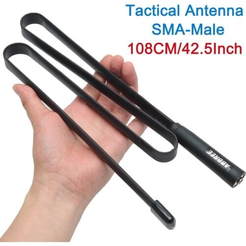108CM/42.5Inch Abbree Tactical/Foldable Dual Band 144/430Mhz SMA-M Male Antenna For YAESU VERTAX TYT Wouxun Radio Walkie Talkie