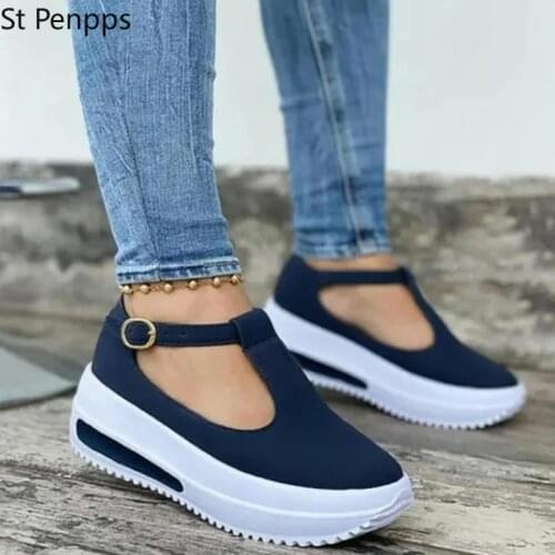 Women Shoes Summer Pumps Chunky Mid Heels Plus Size Breathable Mesh Sneaker Wedges Shoes Female Mujer Sapato Feminino