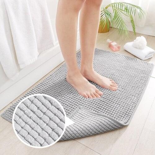 Thicken Chenille Floor Bath Mat Simple Living Room Balcony Kitchen Bedroom Doors Absorbent Door Pad Shower Mats