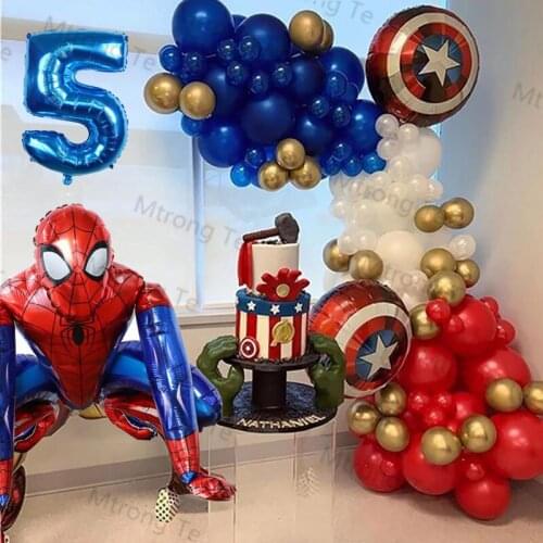 1Set MARVEL Super Hero Balloon Spiderman Aluminum Foil Balloons Kids Birthday Party Decoration Baby Shower Iron Man Balloons