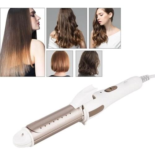 Lady 2 In 1 Hair Curler Straightener Flat Iron Professional Hair Styling Tool PTC Quick Heating Curling Iron Wand Hair Style